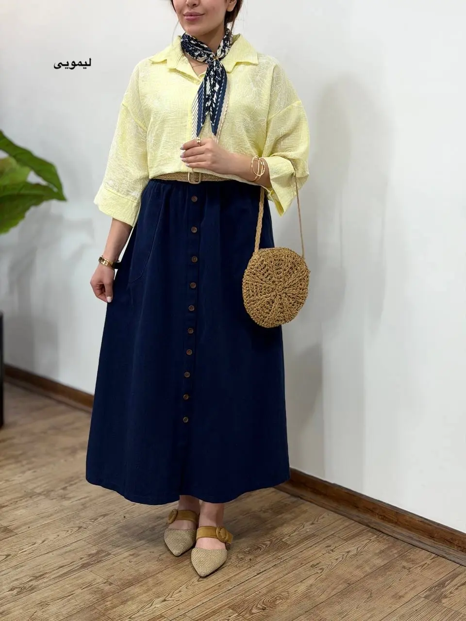 تونیک لینن گلدوزی کارینا